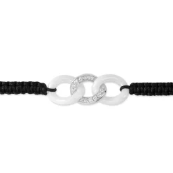 Bracelet Link Argent Blanc Oxyde De Zirconium Et Céramique|Marc Orian Hot