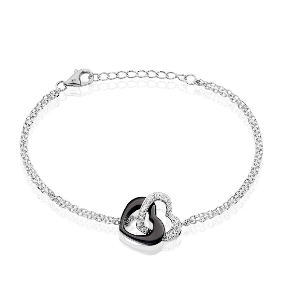 Bracelet Lovea Argent Blanc Céramique Et Oxyde De Zirconium