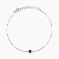 Bracelet Lylwenn Argent Blanc Oxyde De Zirconium Noir