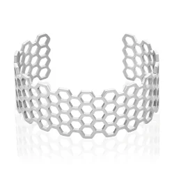 Bracelet Manchette Ouvert Acier Blanc Buglose|IMAGINE New