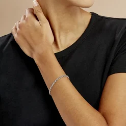 Bracelet Marie-angeline Maille Coreene Argent Blanc
