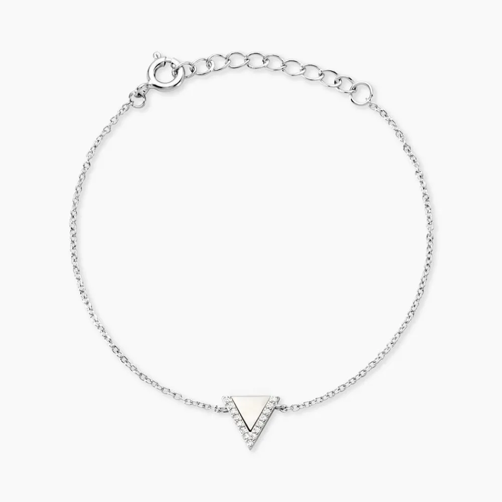 Bracelet Moric Argent Blanc Oxyde De Zirconium Et Nacre|Marc Orian Online