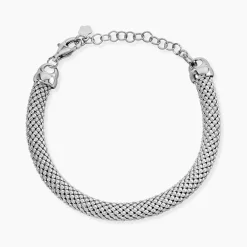 Bracelet Nahila Maille Popcorn Argent Blanc|Marc Orian Online