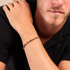 Bracelet Nairobi Acier Bicolore Oeil De Tigre Onyx|Marc Orian Discount