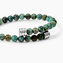 Bracelet Naturel Acier Blanc Turquoise|JOURDAN New