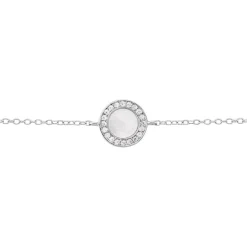 Bracelet Nawala Argent Blanc Oxyde De Zirconium Et Nacre