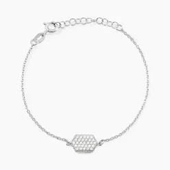 Bracelet Nawele Argent Blanc Oxyde De Zirconium|Marc Orian