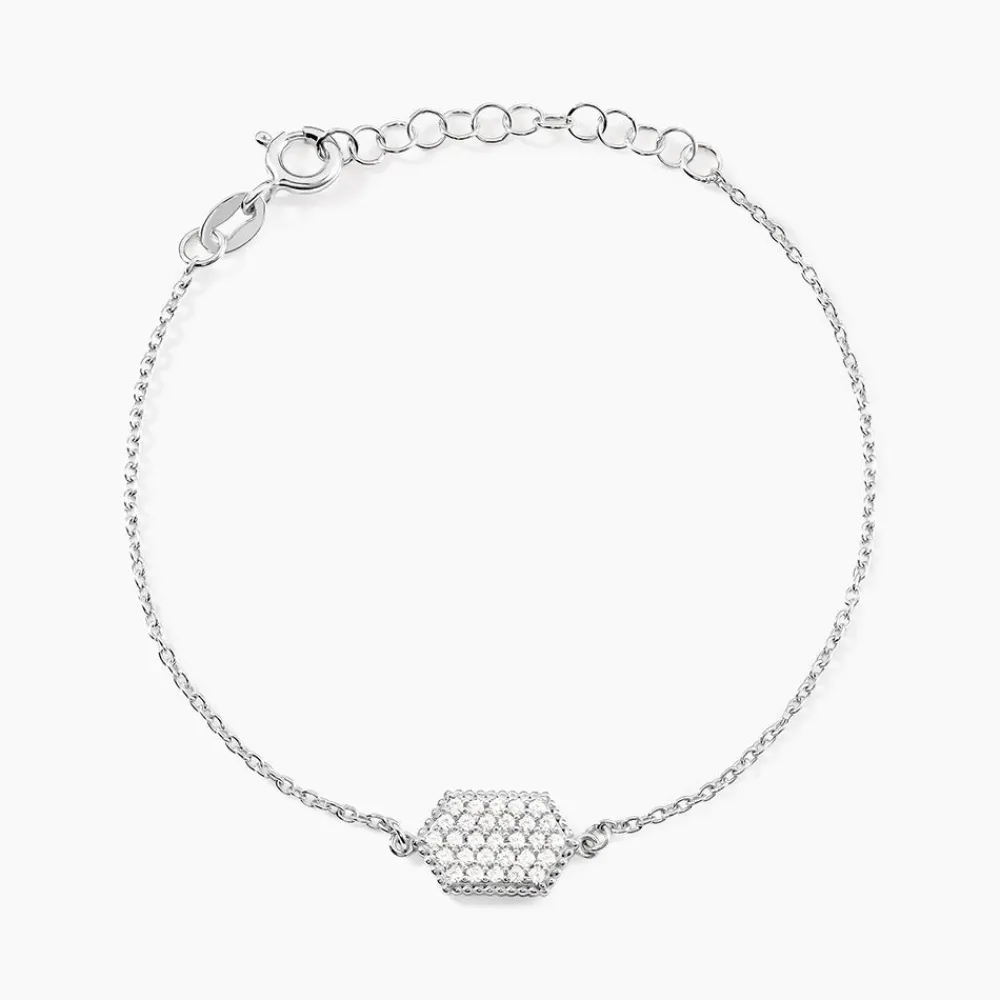 Bracelet Nawele Argent Blanc Oxyde De Zirconium|Marc Orian