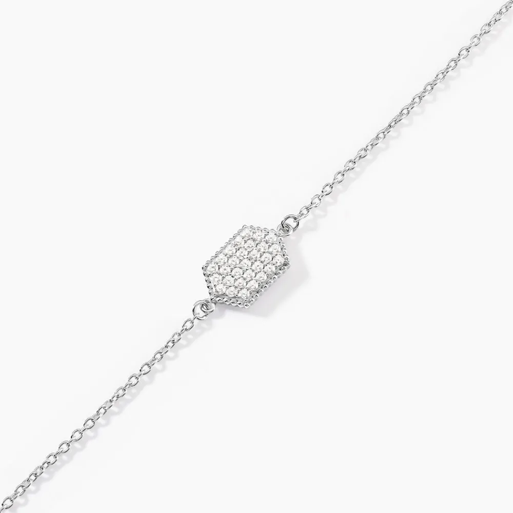 Bracelet Nawele Argent Blanc Oxyde De Zirconium|Marc Orian