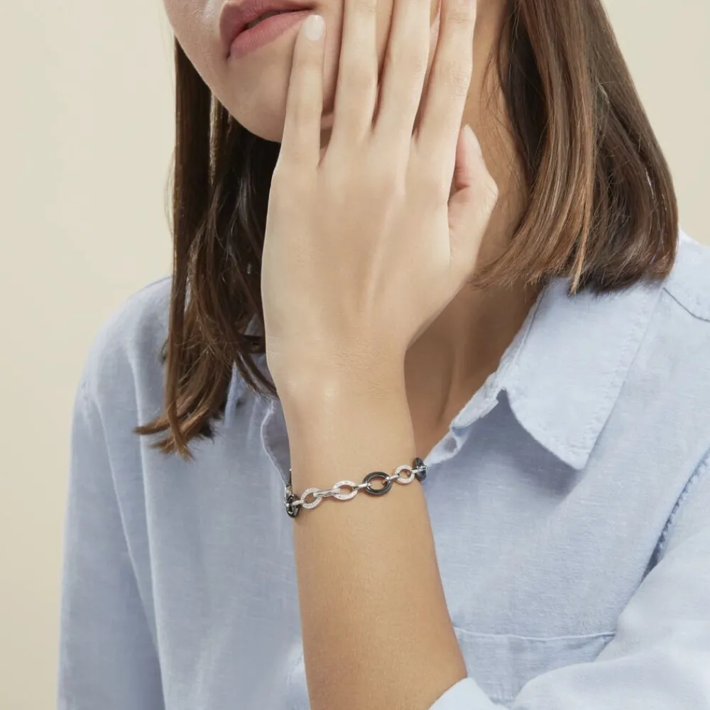 Bracelet Nowell Argent Blanc Oxyde De Zirconium Et Céramique|Marc Orian New