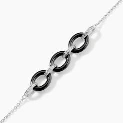 Bracelet Nowell Argent Blanc Oxyde De Zirconium Et Céramique