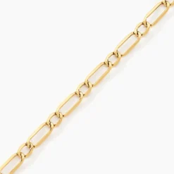 Bracelet Ophelio Maille Alternee 1/1 Or Jaune