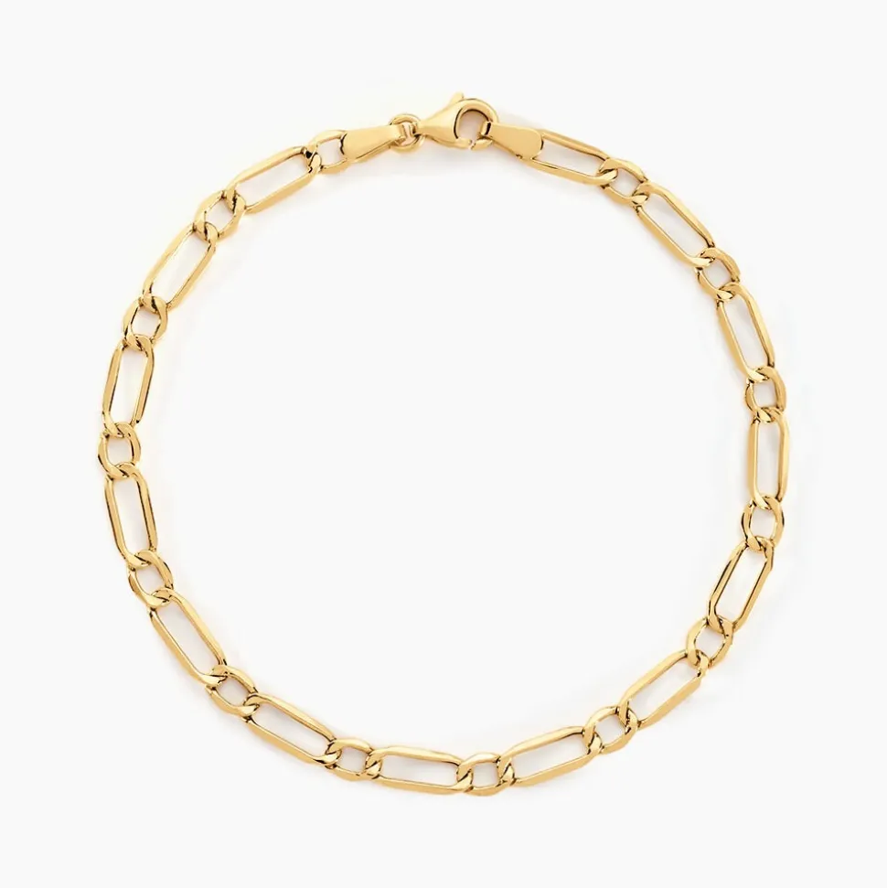 Bracelet Ophelio Maille Alternee 1/1 Or Jaune