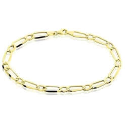 Bracelet Ophelio Maille Alternee 1/1 Or Jaune