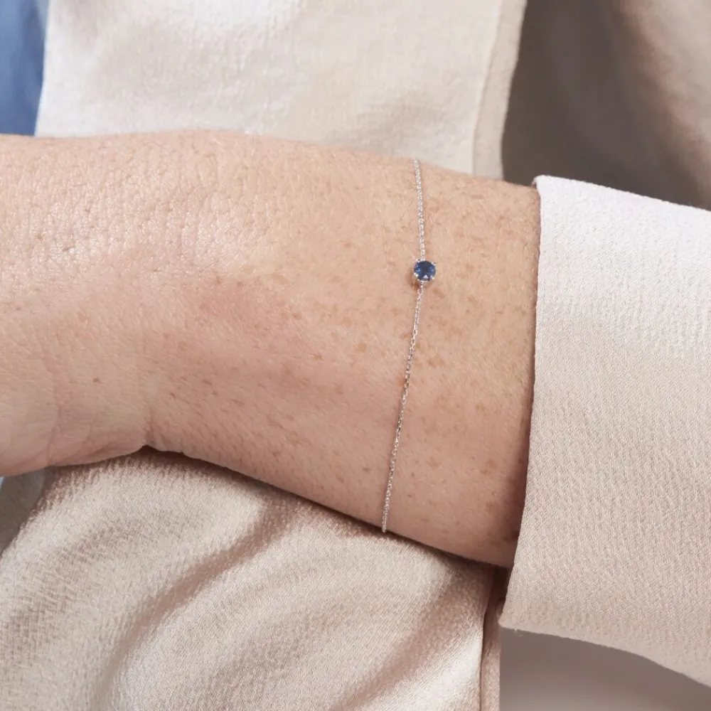 Bracelet Or Blanc Onora Saphir|Marc Orian