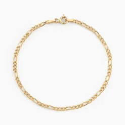 Bracelet Or Jaune Caméo Maille Alternée 1/3