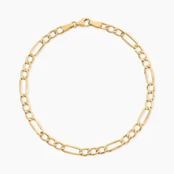 Bracelet Or Jaune Maille Alternée 1/3