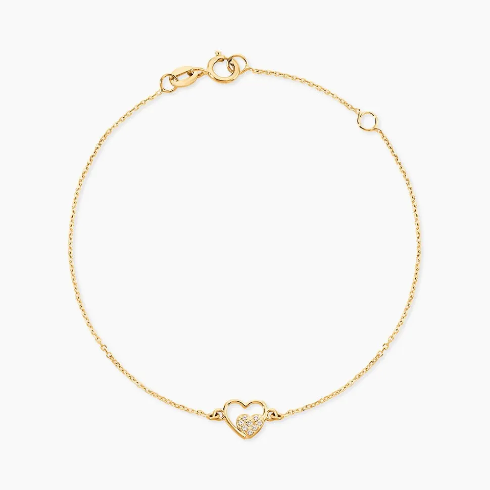 Bracelet Or Jaune Saponaire Oxydes De Zirconium