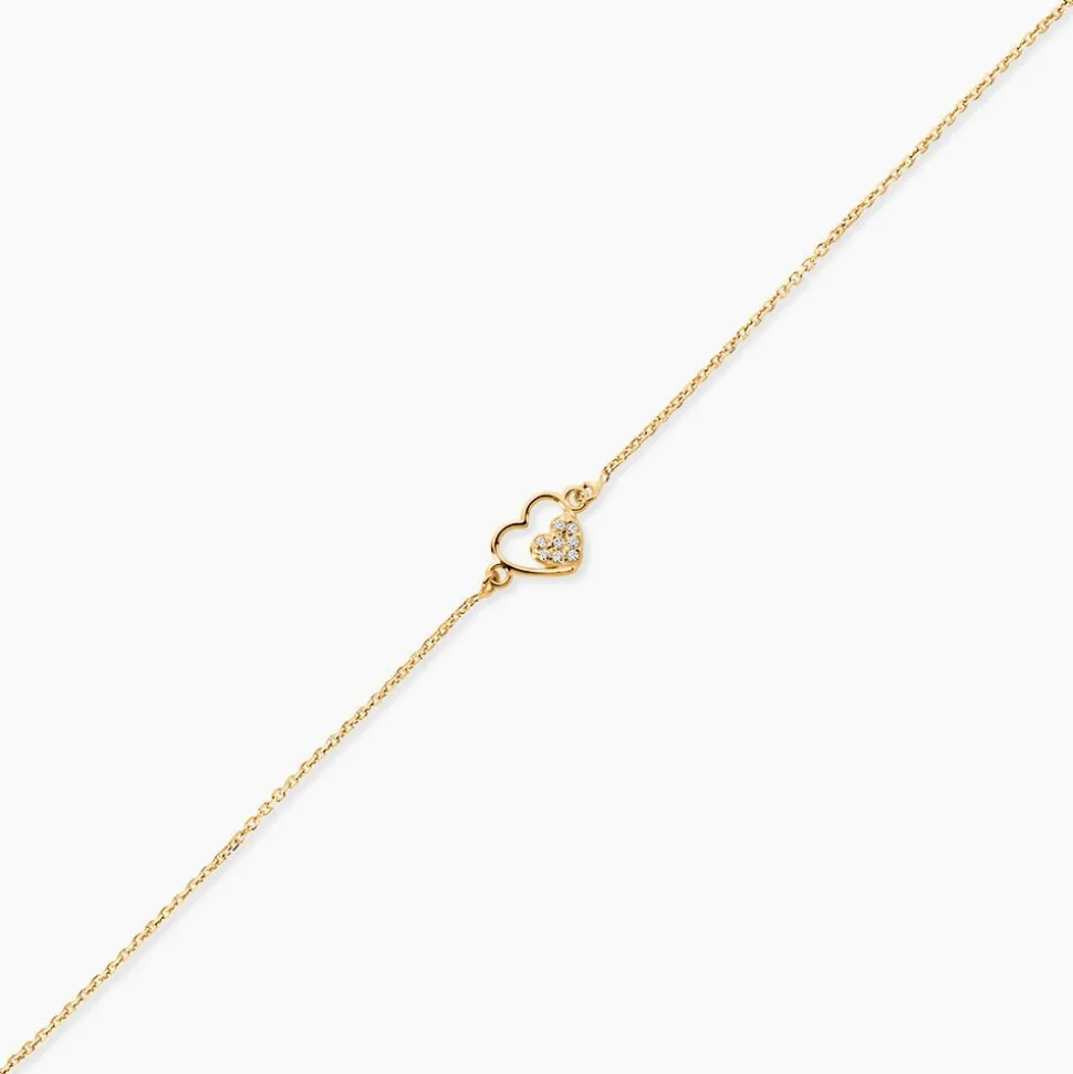 Bracelet Or Jaune Saponaire Oxydes De Zirconium