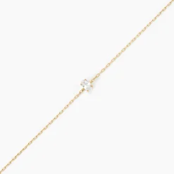Bracelet Ovale Or Jaune Oxyde De Zirconium