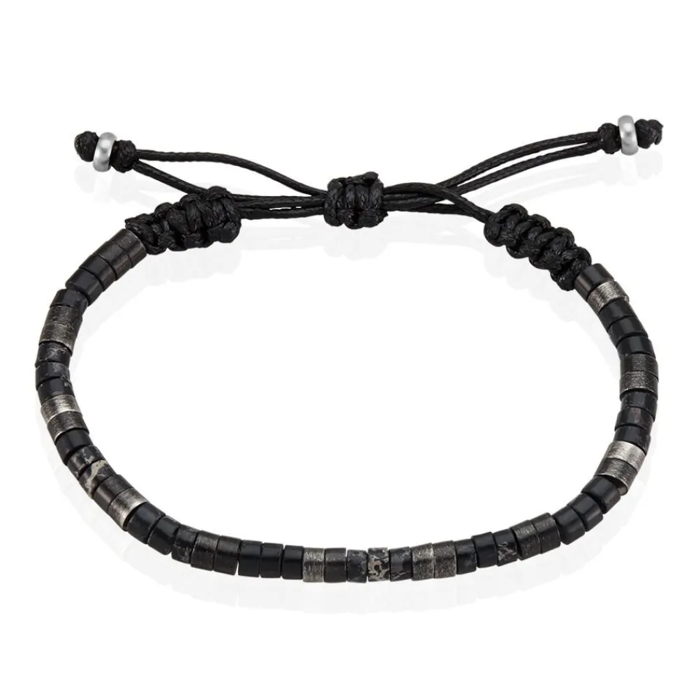 Bracelet Acier Noir Pierres Synthetiques|PHEBUS HIM Discount