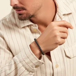 Bracelet Cordon Noir Pierre De Lave|PHEBUS HIM Sale