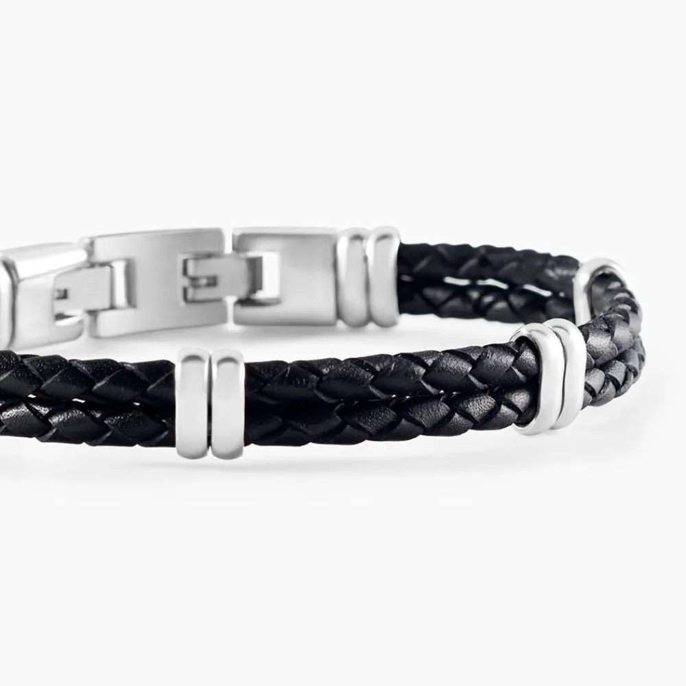 Bracelet Cuir De Vache Noir|PHEBUS HIM