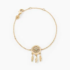 Bracelet Plaqué Or Jaune Attrape Rêves Turquoise Bleue|Marc Orian Discount