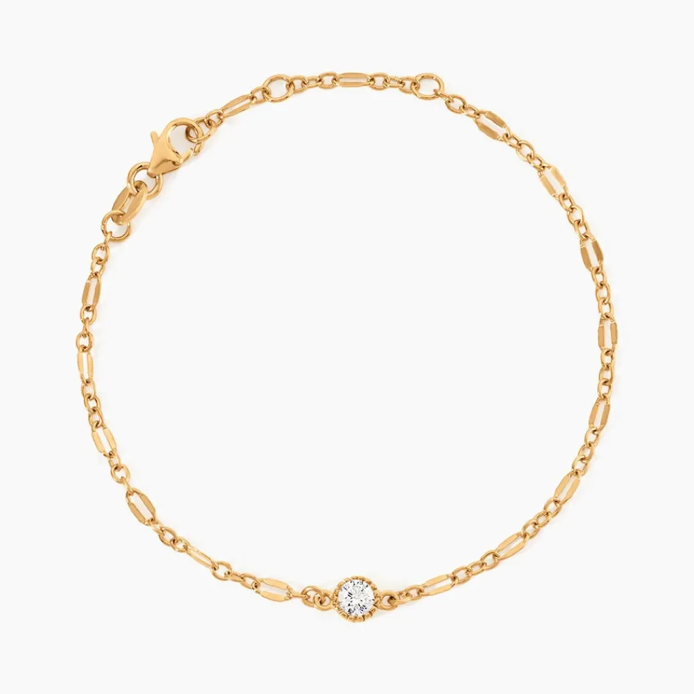 Bracelet Plaqué Or Jaune Lyn Oxyde De Zirconium|Marc Orian New