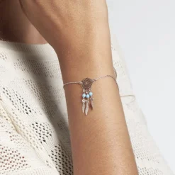 Bracelet Poehei Argent Blanc Cristaux De Swarovski