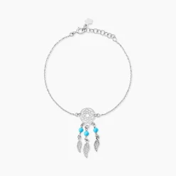 Bracelet Poehei Argent Blanc Cristaux De Swarovski