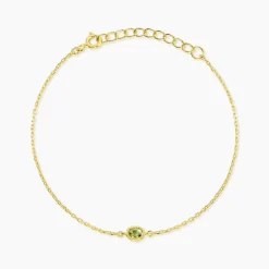 Bracelet Poem Argent Jaune Péridot