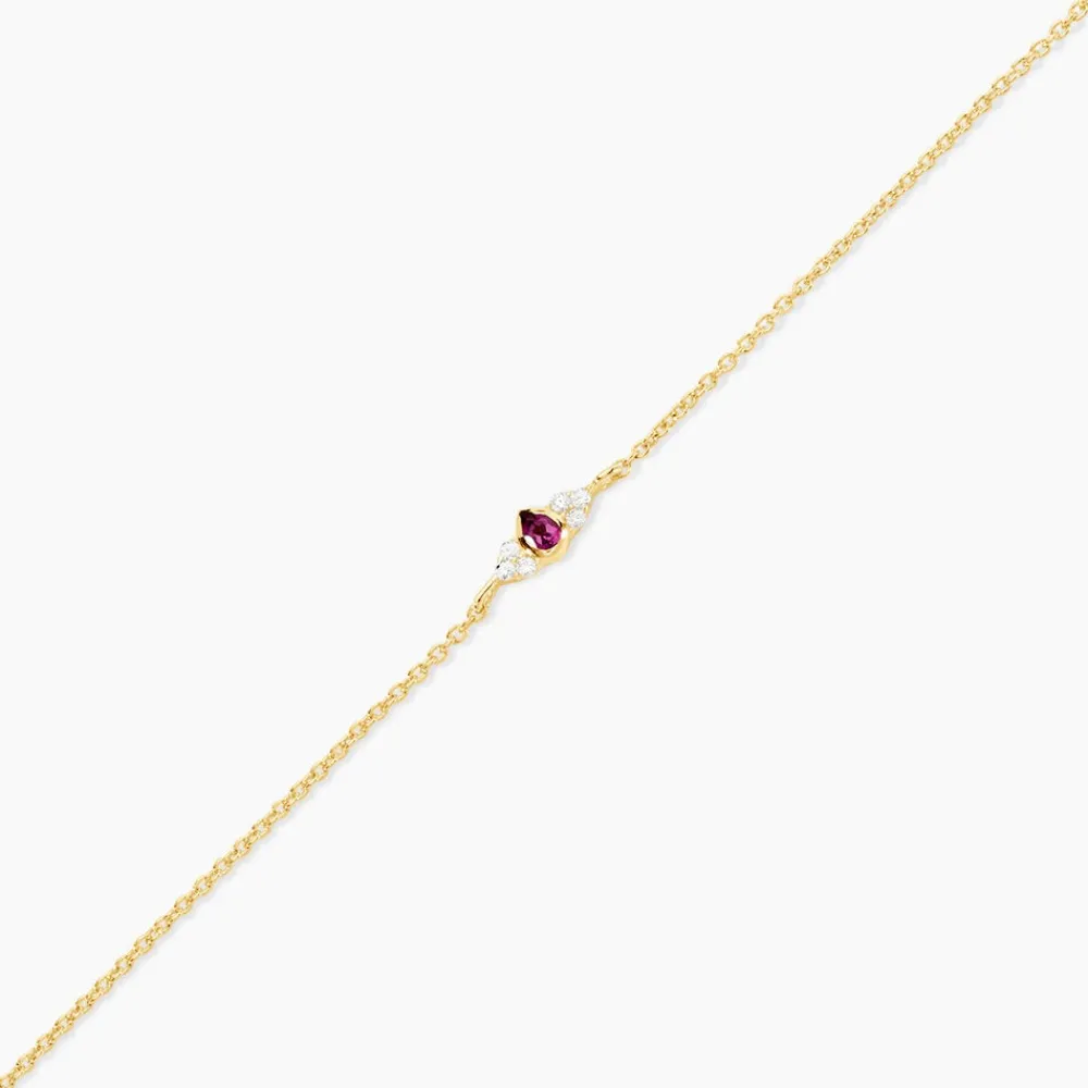 Bracelet Poem Argent Jaune Rhodolite Oxyde De Zirconium|Marc Orian Hot