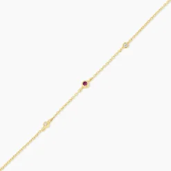 Bracelet Poem Argent Jaune Rhodolite Oxyde De Zirconium