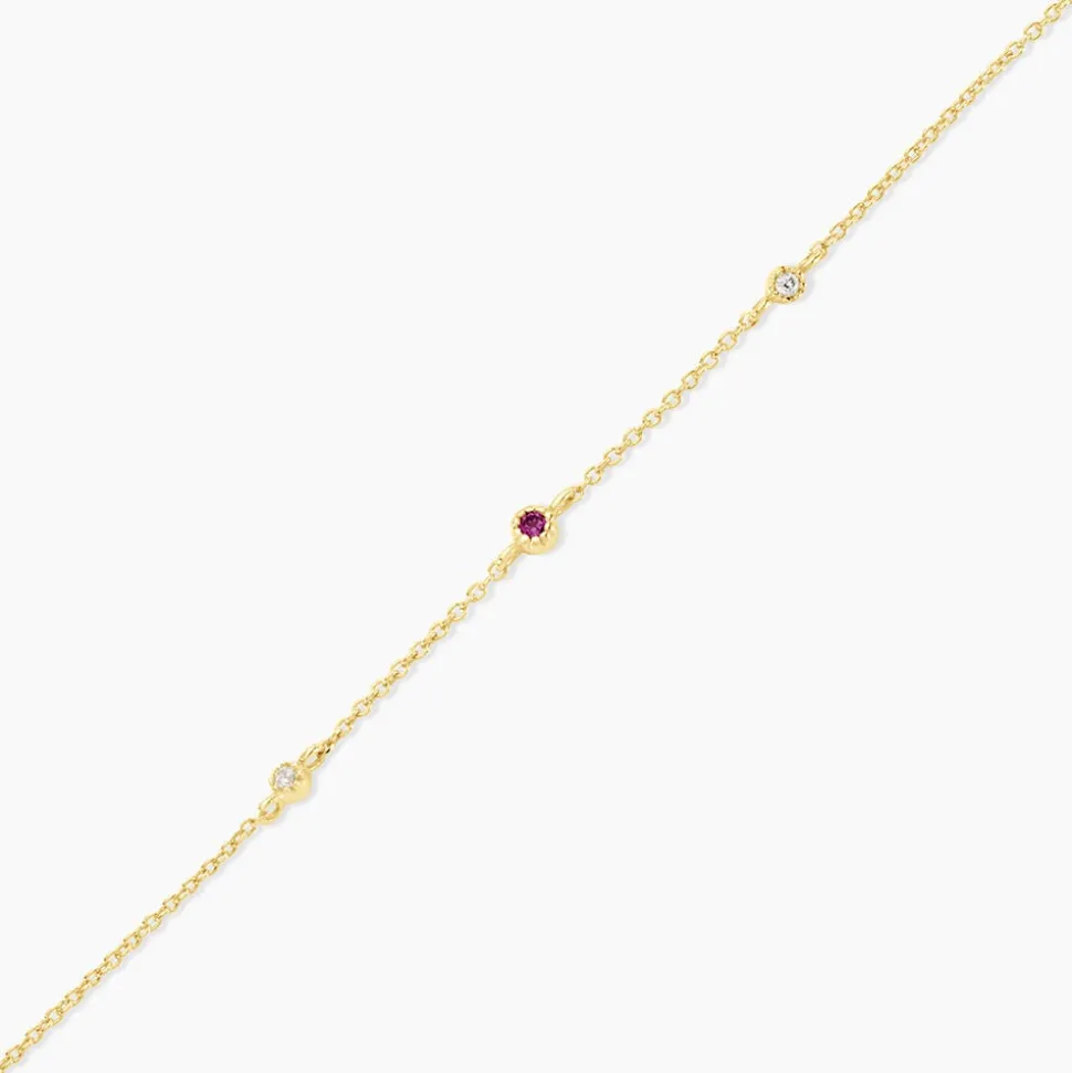 Bracelet Poem Argent Jaune Rhodolite Oxyde De Zirconium