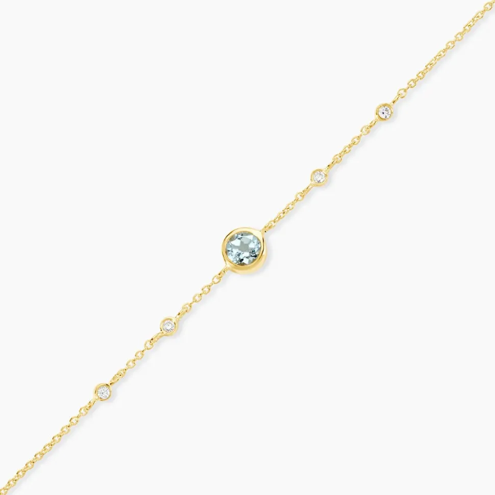 Bracelet Poem Argent Jaune Topaze Oxyde De Zirconium