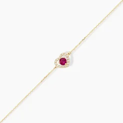 Bracelet Red Velvet Or Jaune Rhodolite Oxyde De Zirconiu