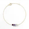 Bracelet Romayne Or Jaune Améthyste Rhodolite Oxyde De Zirconium