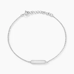 Bracelet Saddie Argent Blanc