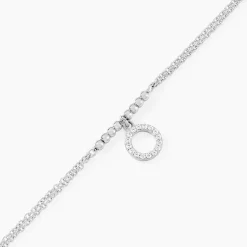 Bracelet Satheen Argent Blanc Oxyde De Zirconium