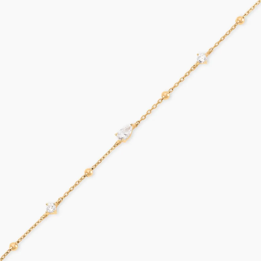 Bracelet Scintillante Plaqué Or Jaune Oxyde De Zirconium|Marc Orian Best