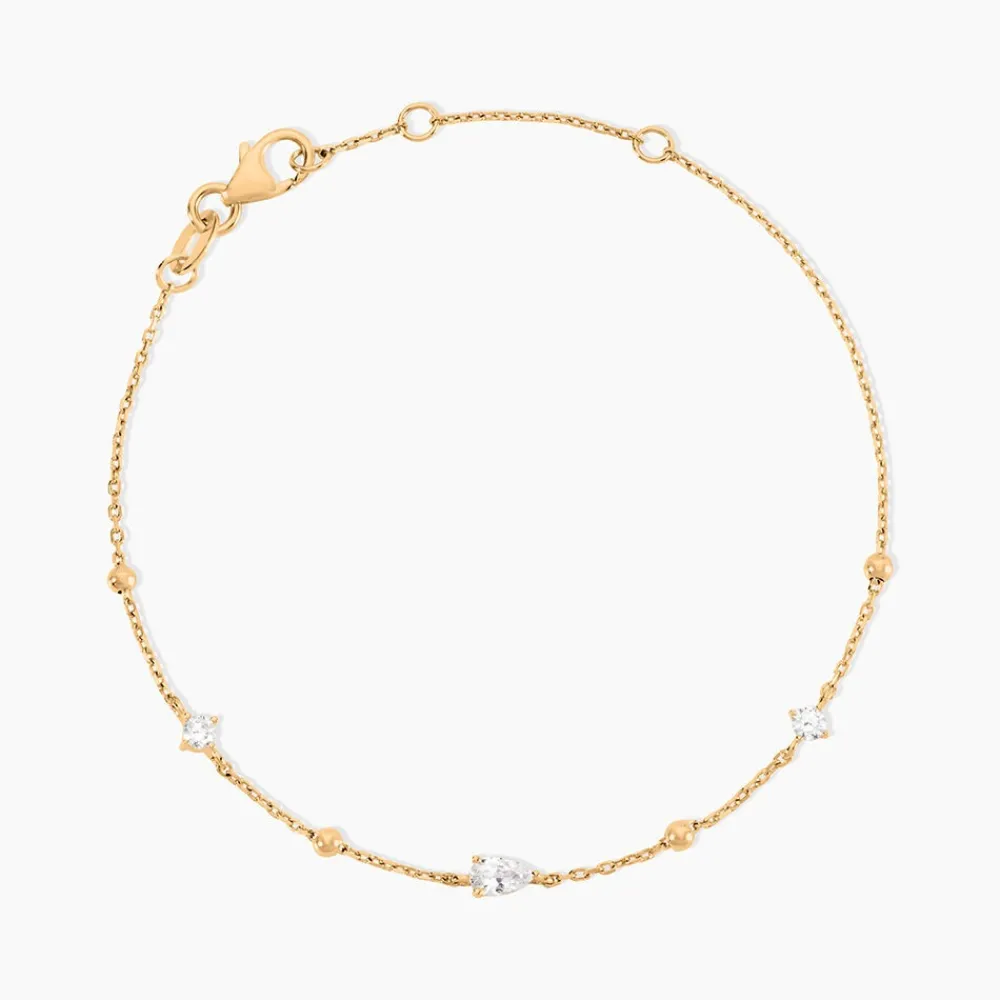 Bracelet Scintillante Plaqué Or Jaune Oxyde De Zirconium|Marc Orian Best