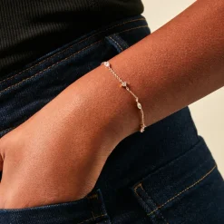 Bracelet Scintillante Plaque Or Jaune Oxyde De Zirconium|Marc Orian New