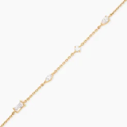 Bracelet Scintillante Plaque Or Jaune Oxyde De Zirconium|Marc Orian New