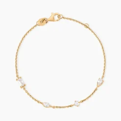 Bracelet Scintillante Plaque Or Jaune Oxyde De Zirconium|Marc Orian New