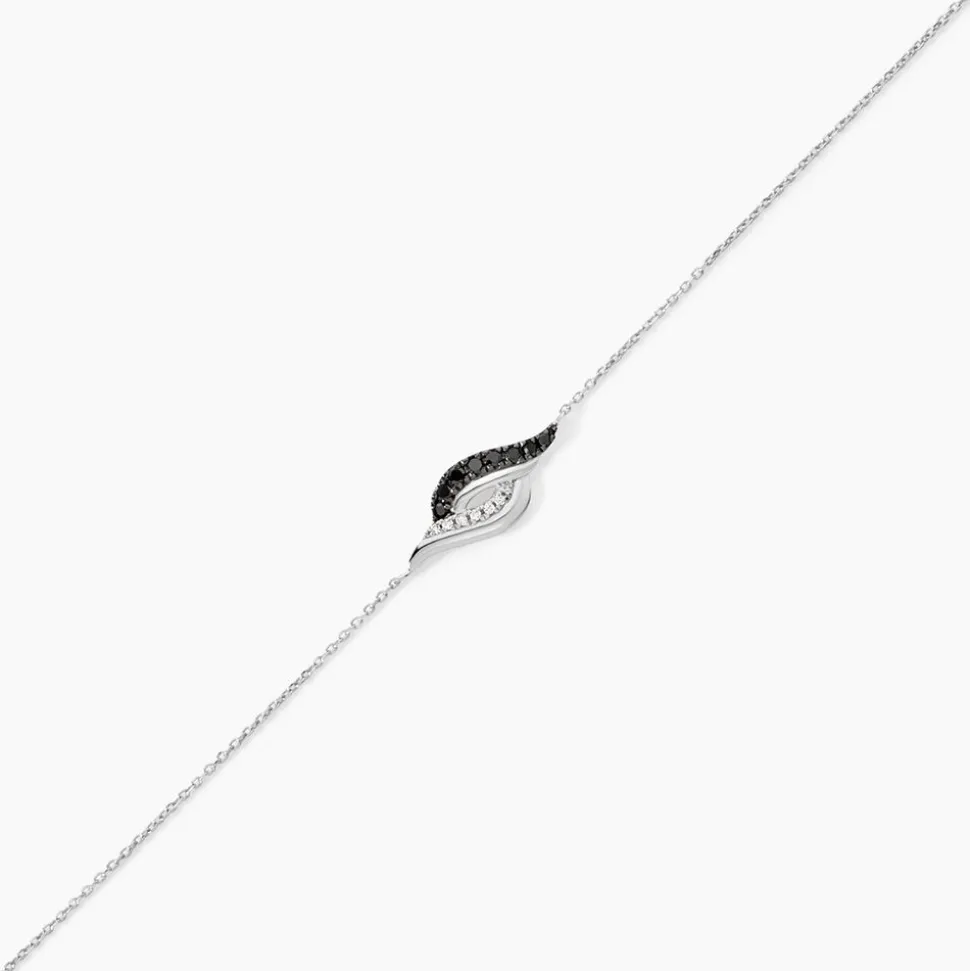 Bracelet Sculptural Or Blanc Diamant