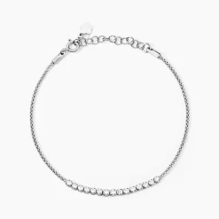 Bracelet Sidney Argent Blanc Oxyde De Zirconium Et Olivine