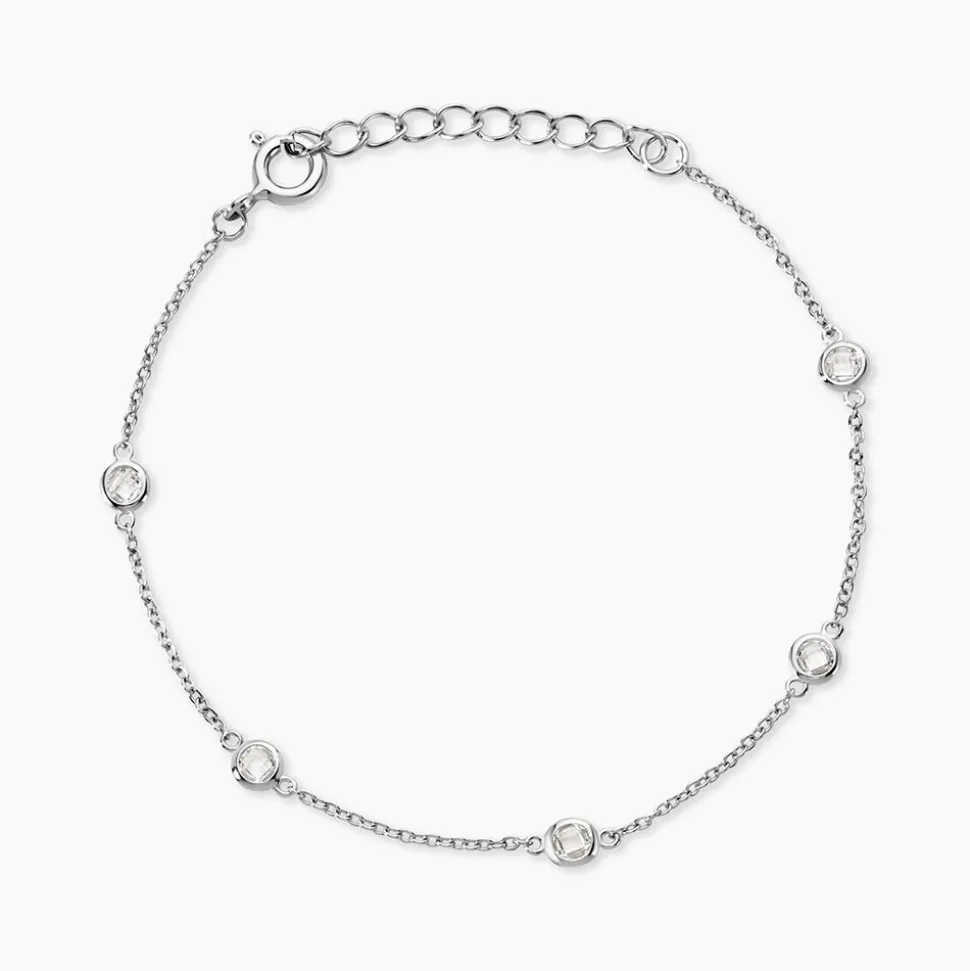 Bracelet Sylvette Argent Blanc Oxyde De Zirconium