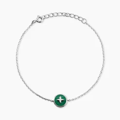 Bracelet Talismania Argent Blanc Malachite
