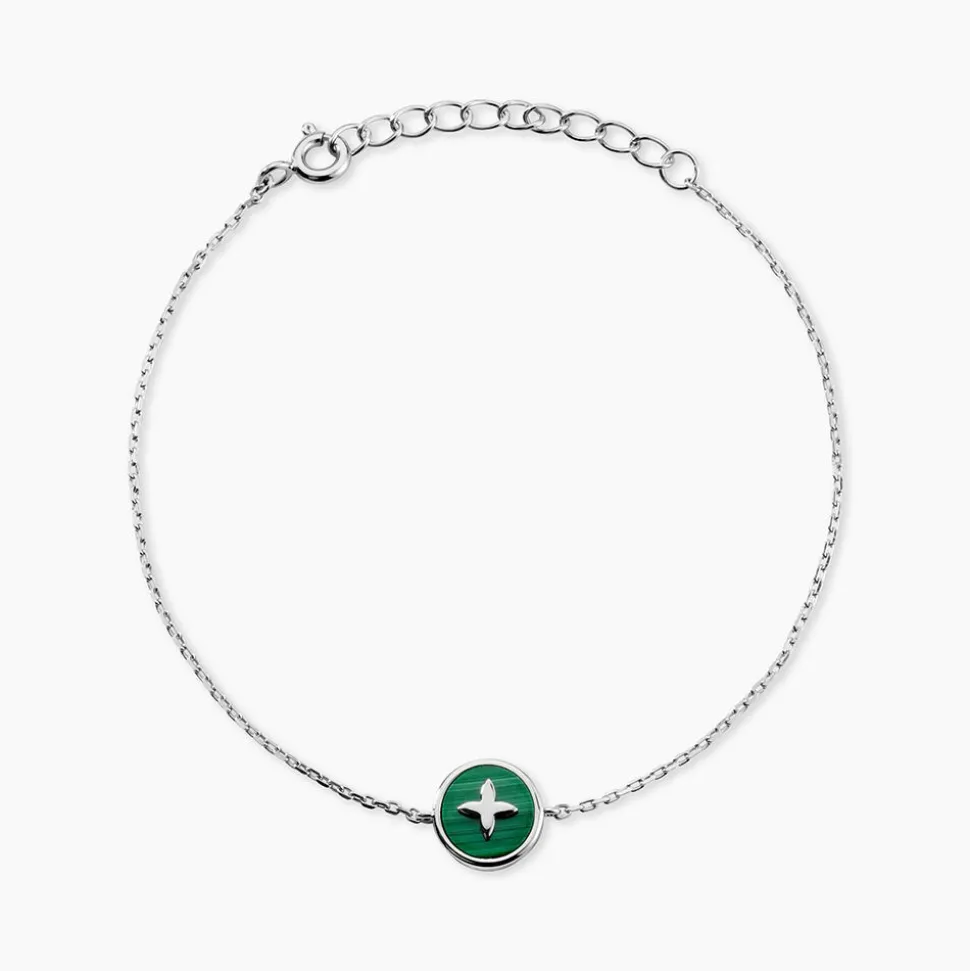 Bracelet Talismania Argent Blanc Malachite